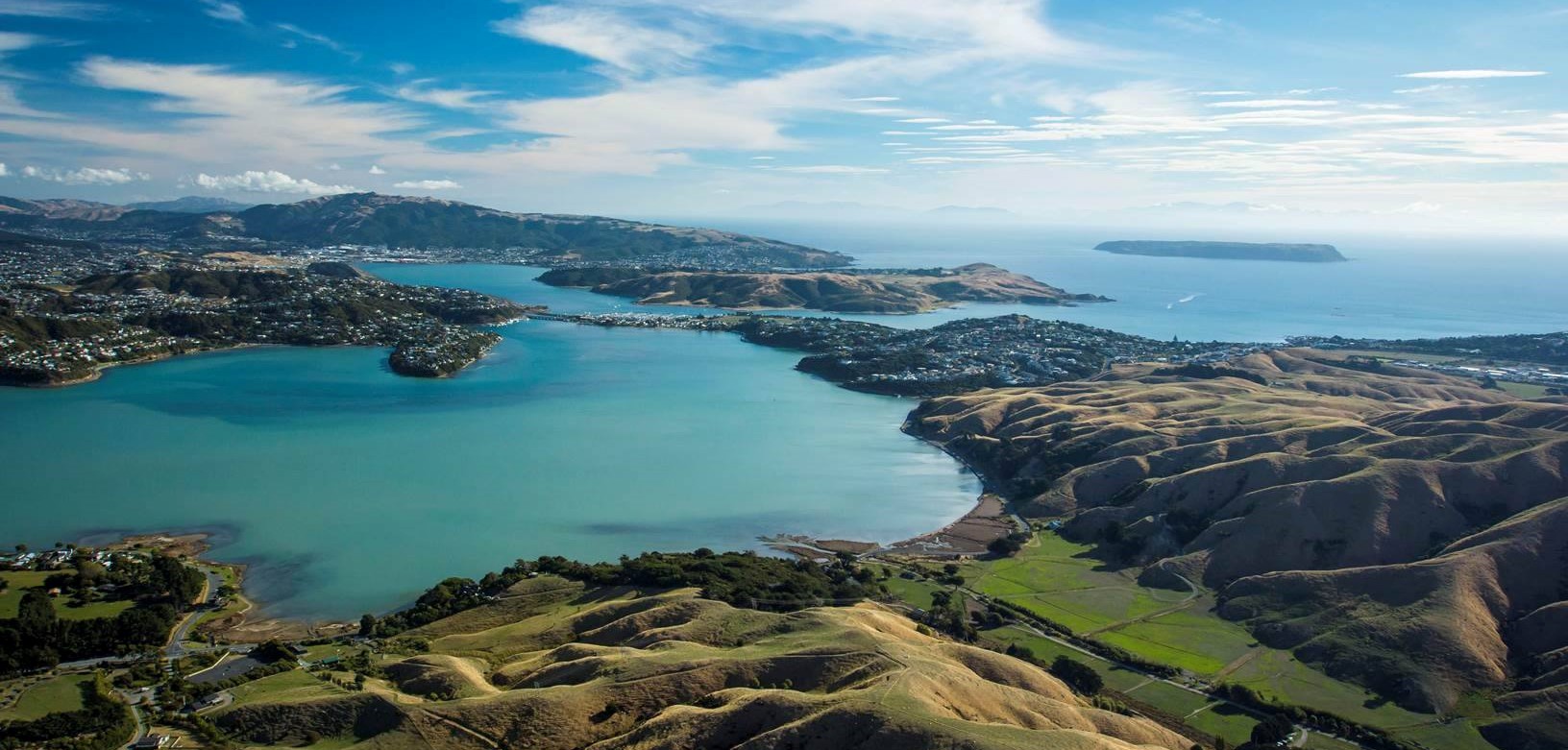 Panoramic view overlooking Porirua coastline 